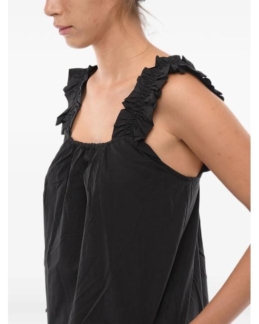 Samsøe & Samsøe Black Ruffled Ruched Top