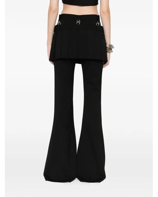 Detachable skirt flared trousers MEDEA de color Black