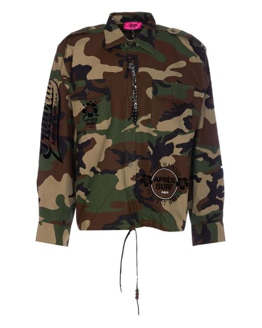 メンズ APRÈS SURF Camo-print Shirt Jacket Black