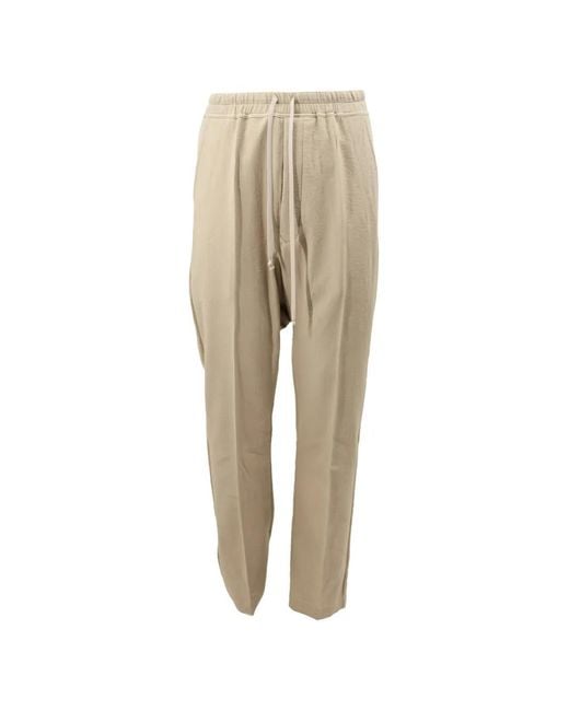 Rick Owens Natural Drop-Crotch Drawstring Trousers for men