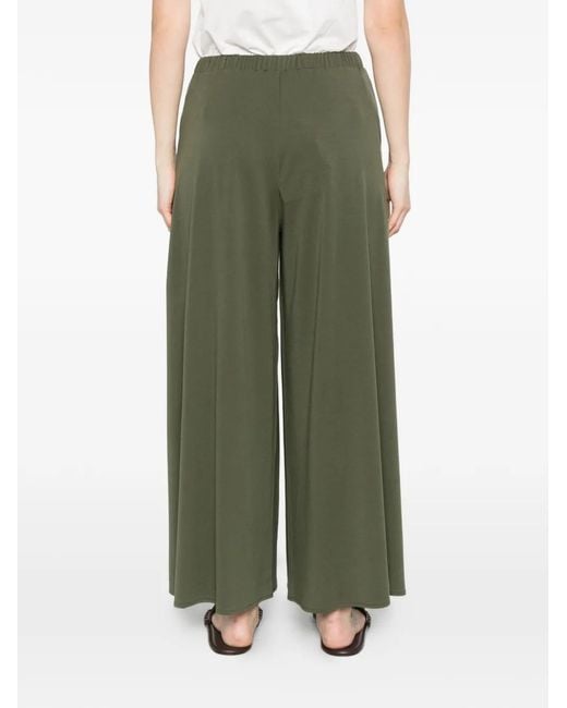 Max Mara Green Pleated Palazzo Pants