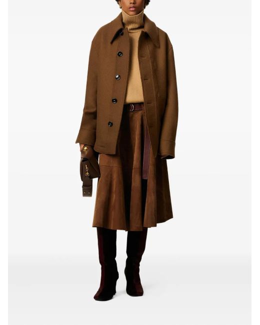 AMI Brown Button-Up Wool Jacket