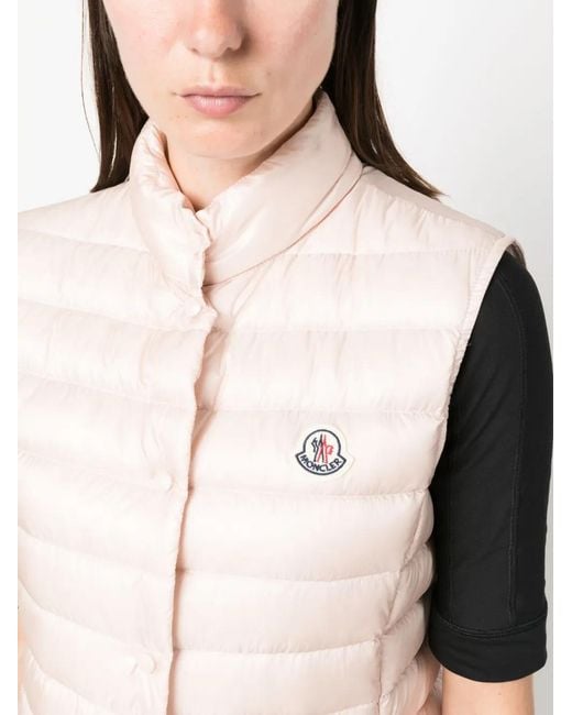 Moncler Pink Liane Logo-Patch Vest