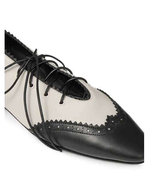 Jimmy Choo White Margot Lace-Up Ballet Flats