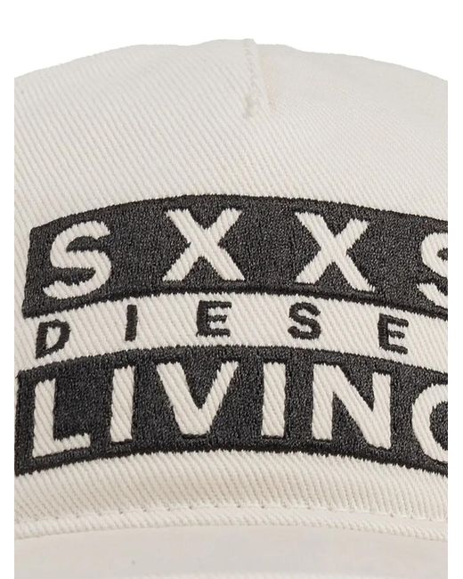 DIESEL White Embroidered-Logo Cap for men