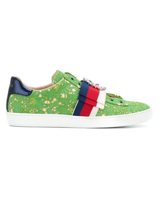 Gucci Green Ace Lace Sneakers
