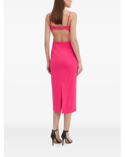 Bardot Pink Cut-Out Midi Dress