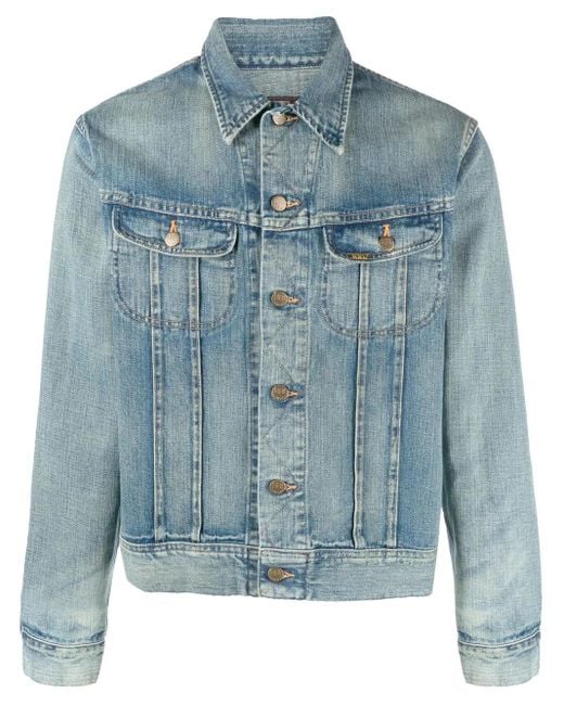 RRL Blue Button-Down Fastening Denim Jacket for men