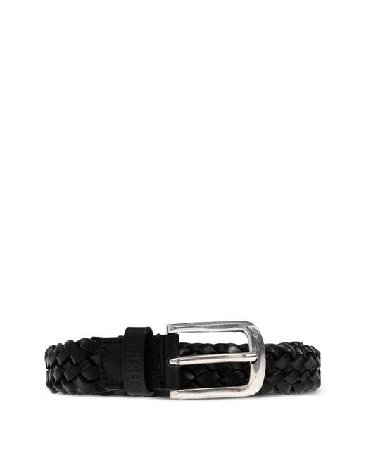 DIESEL White B-Flag Braided Belt for men