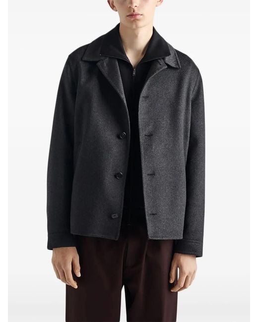 Prada Black Cotton-Blend Technical Jacket for men