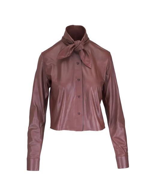 Twp Red Tie Button Blouse