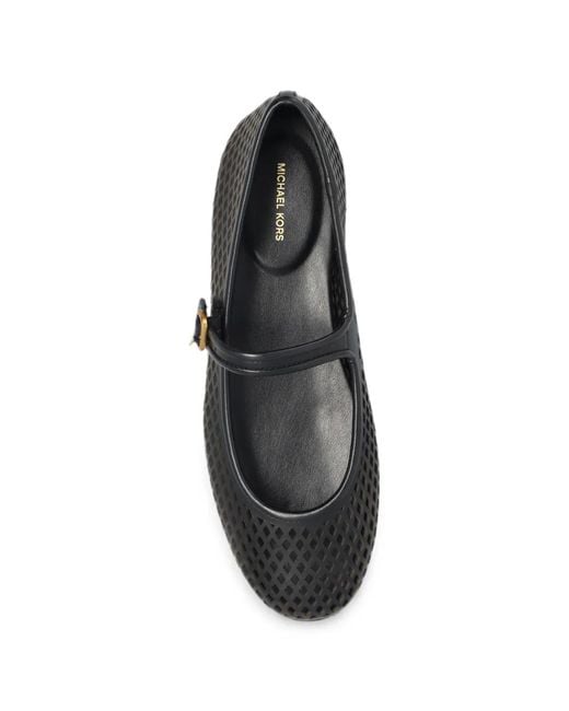 MICHAEL Michael Kors White Nellie Flex Perforated Ballet Flats