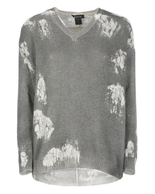 Avant Toi Gray V-Neck Cashmere Sweater