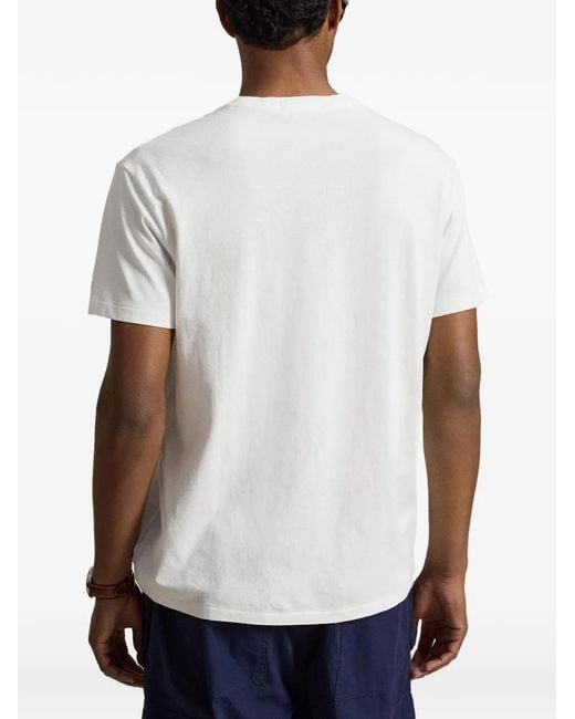 Polo Ralph Lauren White Graphic-Appliqué T-Shirt for men