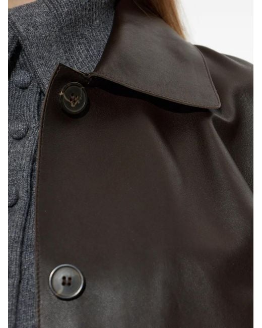 Arma Black Button-Up Leather Jacket