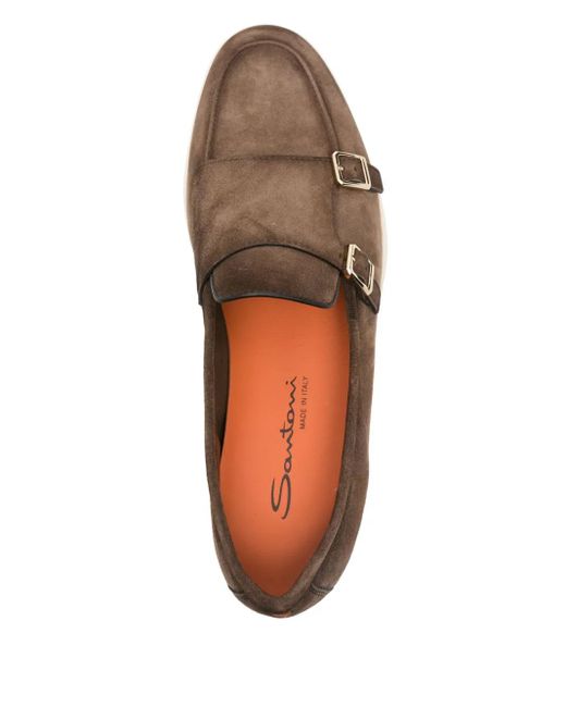 Santoni Monk-Schuhe Aus Wildleder in Brown für Herren