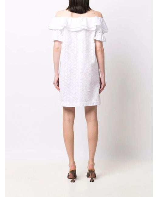 Philipp Plein White Sangallo Lace Dress