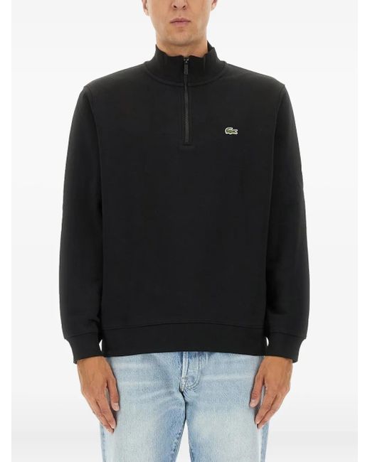 Lacoste Black Three-Quarter Zipper Sweatshirt for men