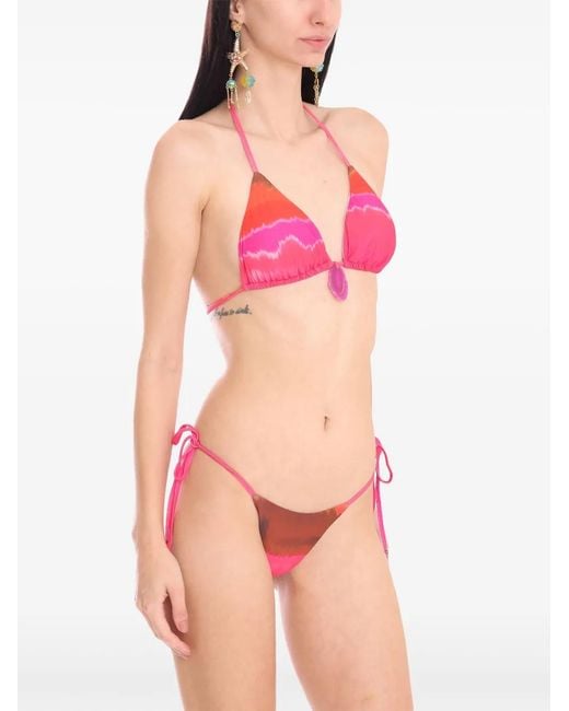 Amir Slama Red X Jade Picon Tie-Dye Bikini