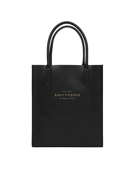 Smythson Black Mini Kingly Tote Bag