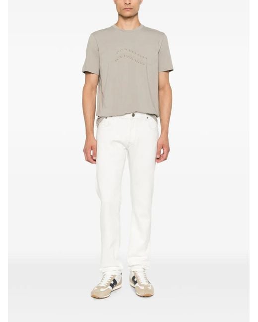 Corneliani White Logo-Patch Jeans for men