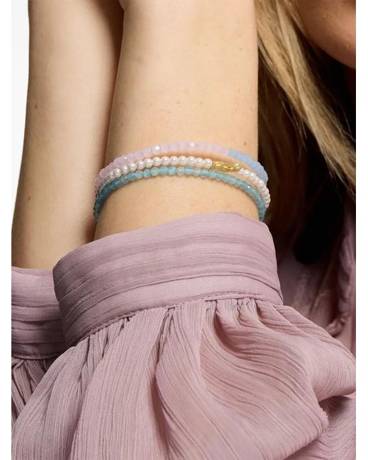 Ottoman Hands Metallic Bracelet De Perles Multi-Rangs