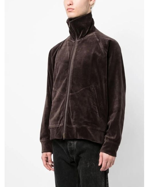 MASTERMIND WORLD Black Skull-Embroidered Zip-Up Jacket for men