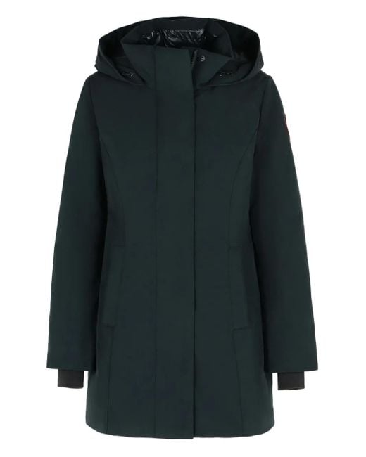 Canada Goose Black Fixed-Hood Snap-Button Coat