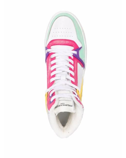 Philippe Model Pink Lghd High-Top Sneakers
