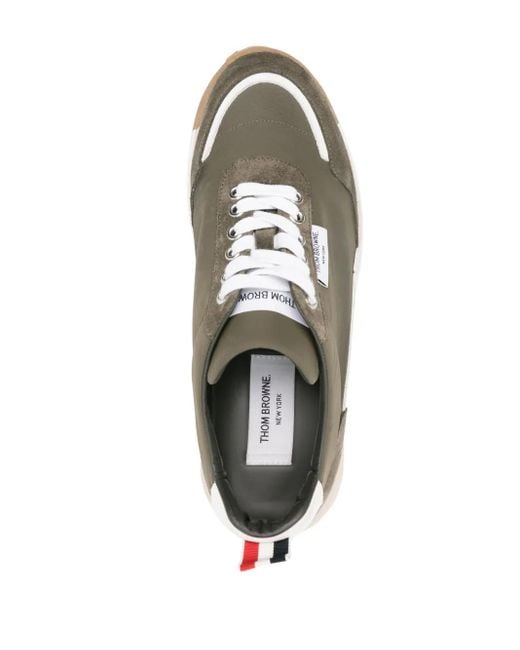 Thom Browne Green Alumni Suede Sneakers