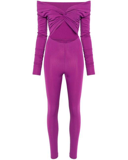 ANDAMANE Kendall オフショルダー ジャンプスーツ Pink