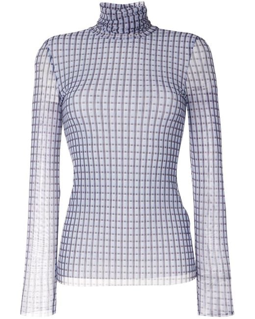 sheer polo neck top
