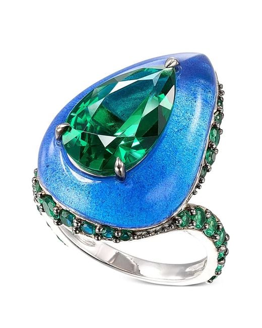 Anabela Chan Blue Spirulina Elixir Emerald Ring