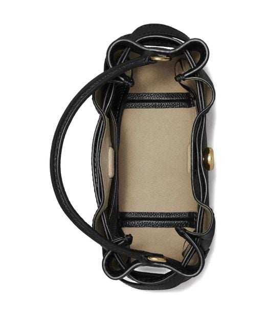 Tory Burch Black Romy Mini Leather Bucket Bag