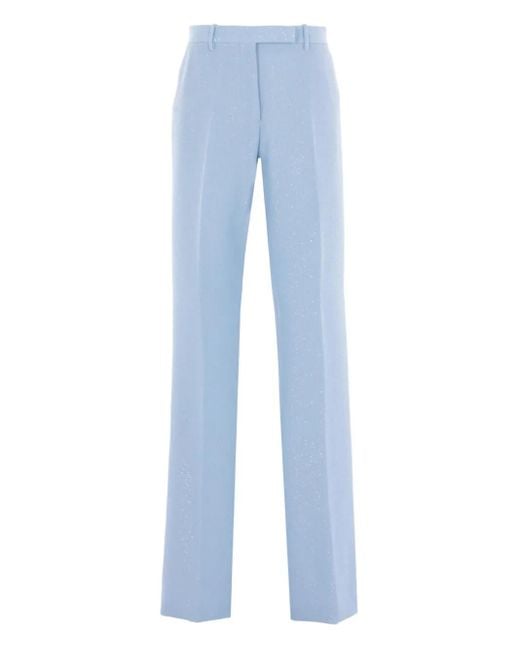 Tom Ford Blue Sequin-Embellished Straight-Leg Trousers
