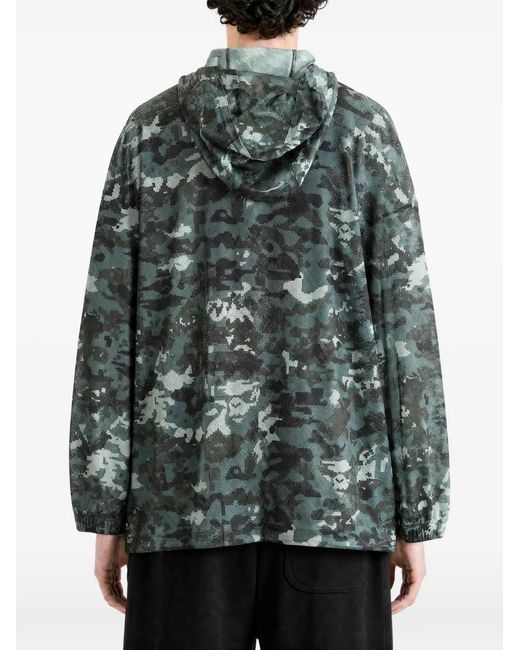 A Bathing Ape Green Camouflage-Print Mesh Jacket for men