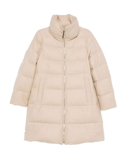 Herno キルティング ハイネックコート Natural