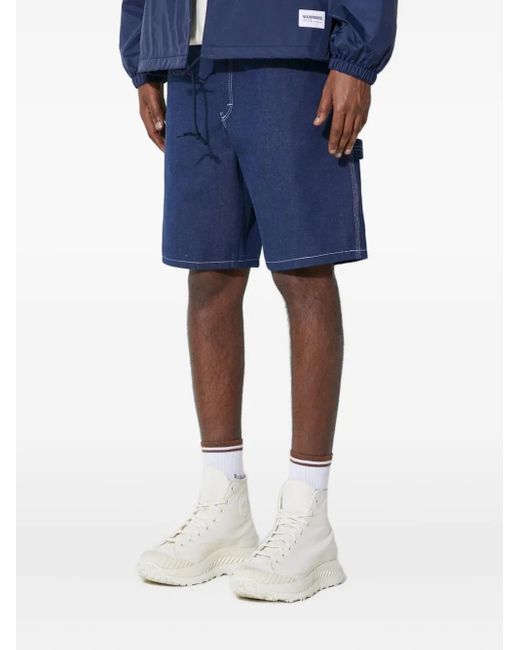 Stan Ray Blue Logo-Patch Denim Shorts for men
