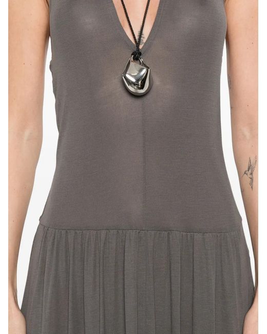St. Agni White V-Neck Midi Dress