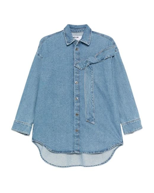 MSGM Blouse Met Strikdetail in het Blue