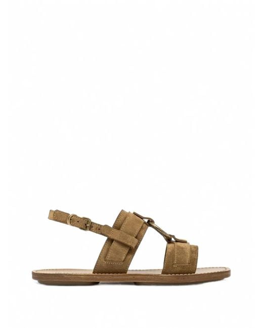 Buttero Metallic Sella Ring-Detail Sandals