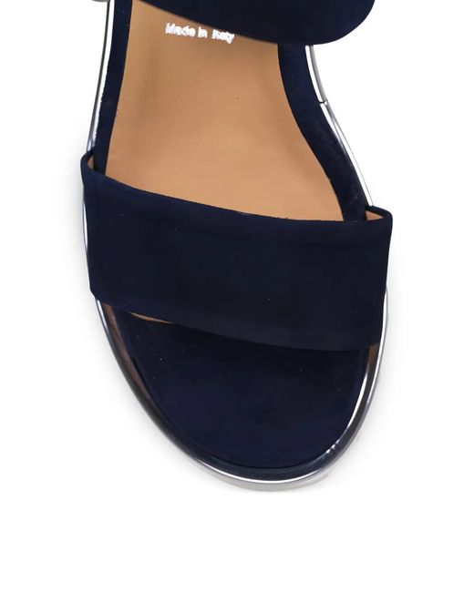 Ron White Blue Elaria Suede Buckle Sandals