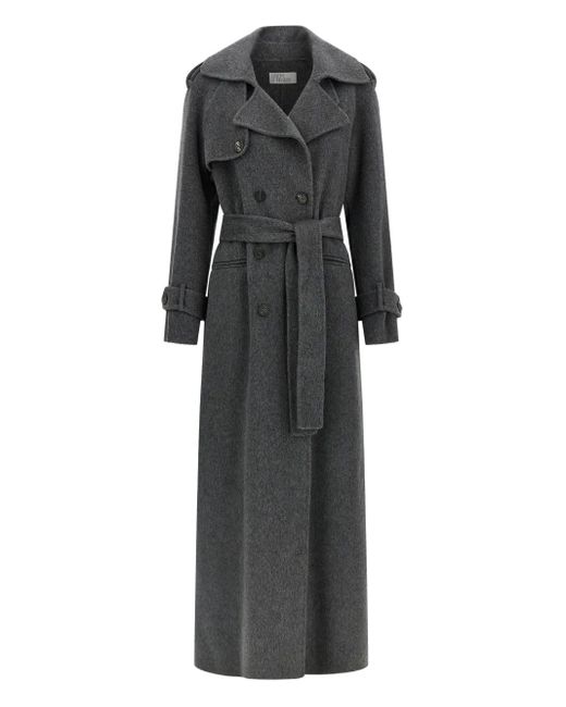 GIUSEPPE DI MORABITO Black Doppelreihiger Mantel mit Gürtel
