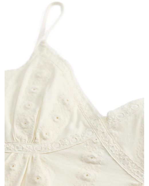 RRL White Eyelet Lace-Trim Blouse