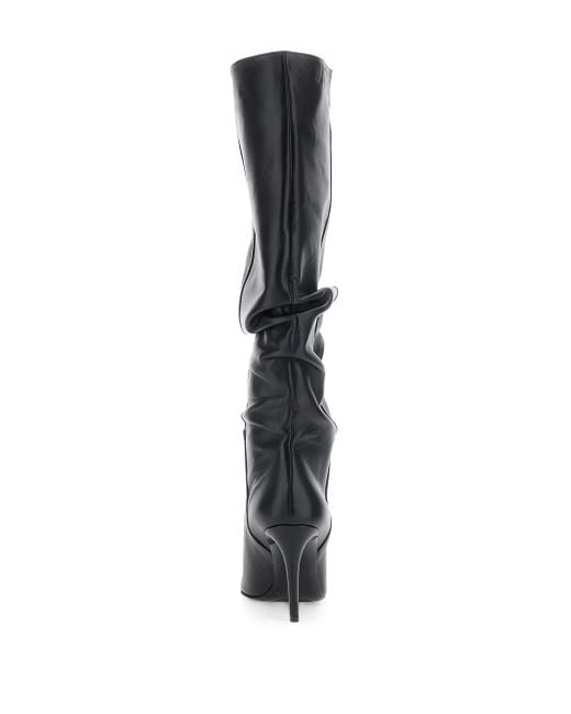 Pollini Black Slouchy Stiletto Boots