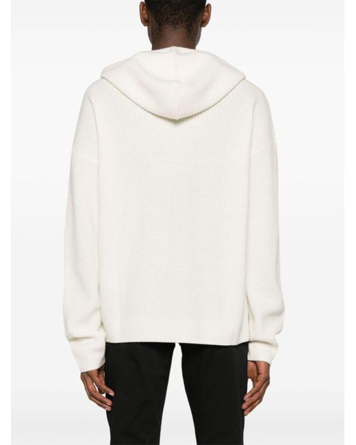 X Mon Amour hoodie en maille intarsia Emporio Armani pour homme en coloris White