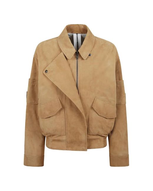 Chaqueta De Ante Con Cuello Con Cremallera S.W.O.R.D de color Natural