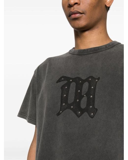 T-shirt con decorazione di M I S B H V in Black da Uomo