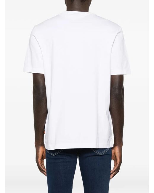 Boss White Logo-Graphic T-Shirt for men