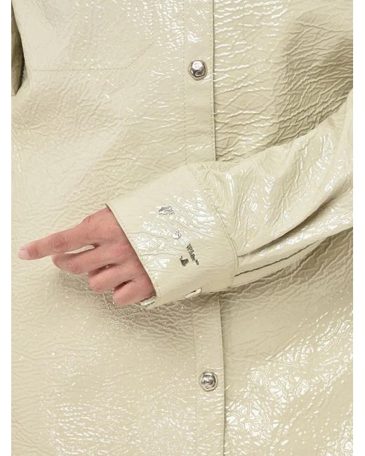 Off-White c/o Virgil Abloh Natural Crinkled-Leather Shirt